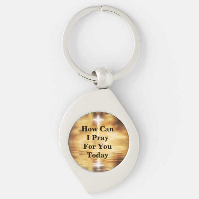 How Can I Pray For You Today Swirl Silverfärgad Nyckelring (Framsidan)