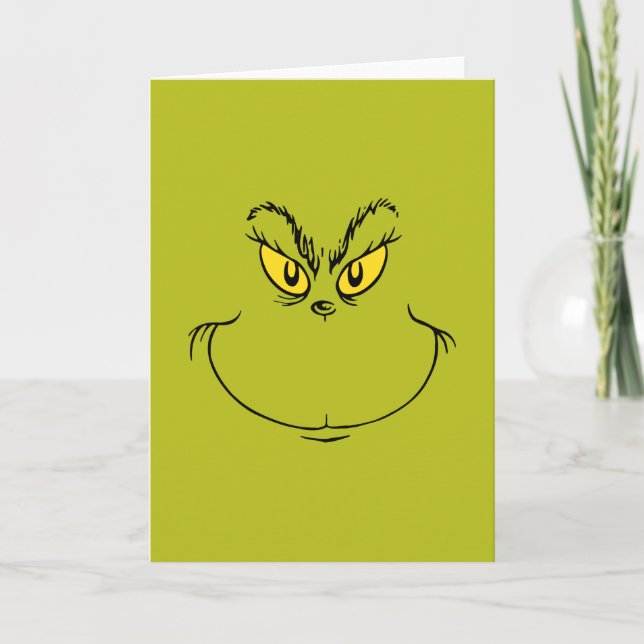 How Grinch Stole Christmas Face Helgkort (Framsida)
