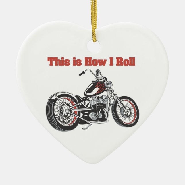 How I Roll (Motorcykel) Julgransprydnad Keramik (Framsidan)