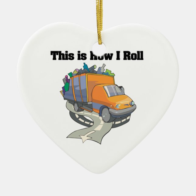 How I Roll (Sopbil) Julgransprydnad Keramik (Framsidan)