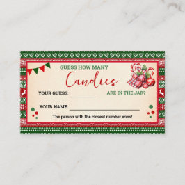 How Many Candies Game Ugly Sweater Card Placeringskort
