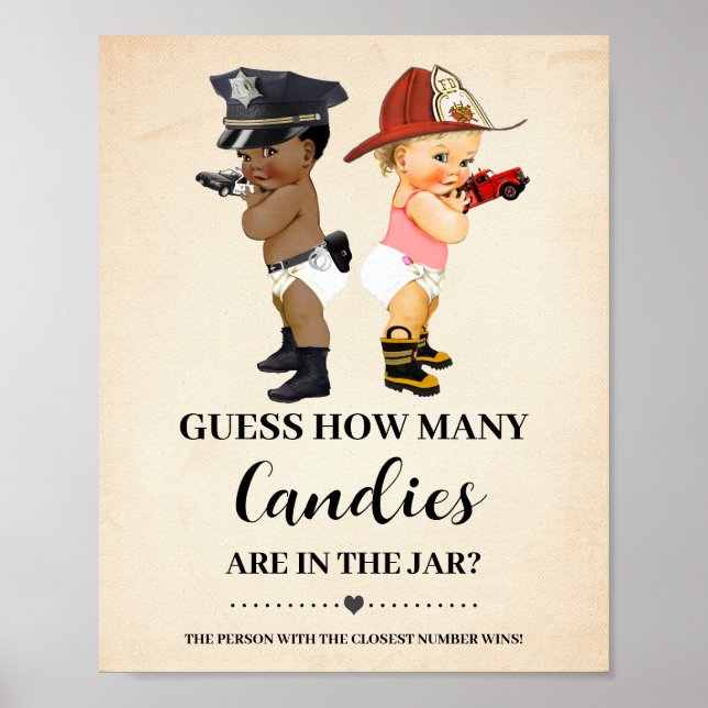 How Many Candies Little Recruit Baby Shower Game Poster (Framsidan)