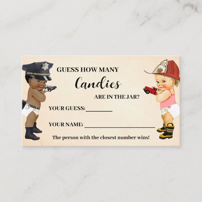 How Many Candies Little Recruit Shower Game Card Placeringskort (Framsida)