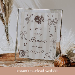 How Many Coffee Beans Guessing Game Sign Poster