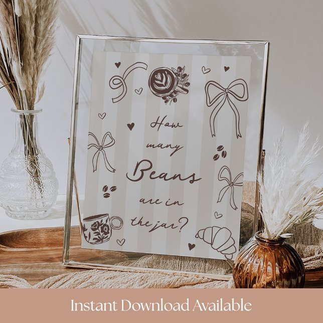 How Many Coffee Beans Guessing Game Sign Poster (Skapare uppladdad)