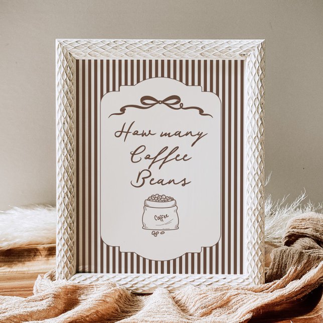 How many coffee beans in the jar Brown Stripes Poster (Skapare uppladdad)