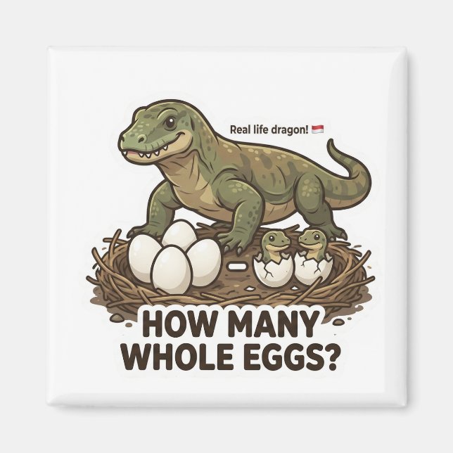 How Many Eggs? Komodo Dragon Math Game Magnet (Framsidan)