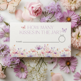 How many kisses Floral Butterfly Bridal Shower  Tilläggskort
