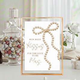 How Many Kisses She's Tying the Knot Bridal Shower Poster