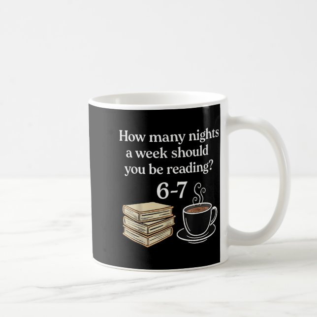 How Many Nights 6 7 Meme Funny Reading Book Lovers Kaffemugg (Höger)