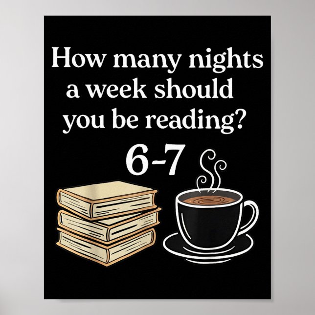 How Many Nights 6 7 Meme Funny Reading Book Lovers Poster (Framsidan)