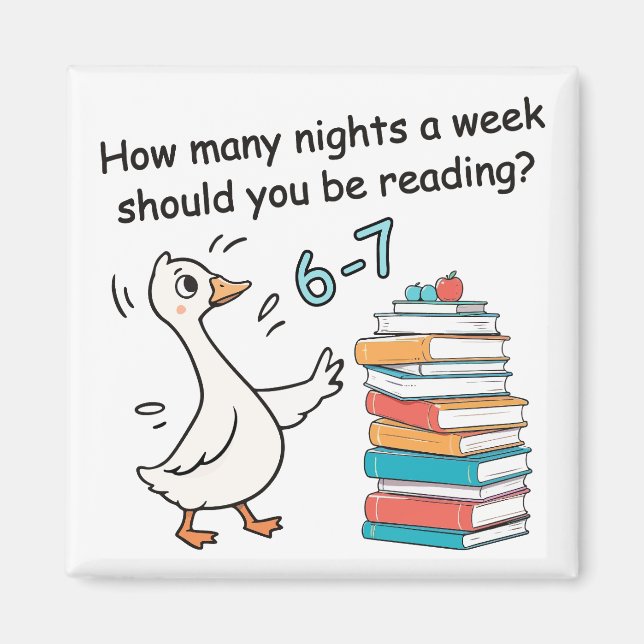 How Many Nights a Week Should You Be Reading 6-7 Magnet (Framsidan)
