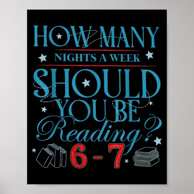 How Many Nights A Week Should You Be Reading 6–7 T Poster (Framsidan)