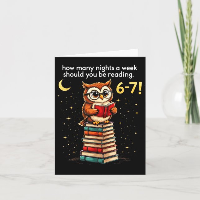 How Many Nights A Week Should You Read_ 6–7 Fun Te Kort (Framsida)