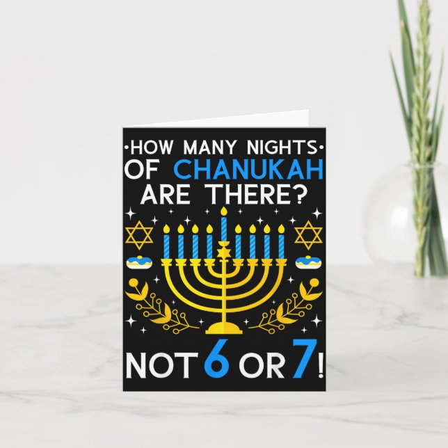 How Many Nights Of Chanukah_ 6 7 Funny Jewish Meme Kort (Framsida)
