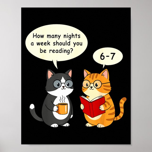 How Many Nights Reading 67 Englieacher Cats Book L Poster (Framsidan)