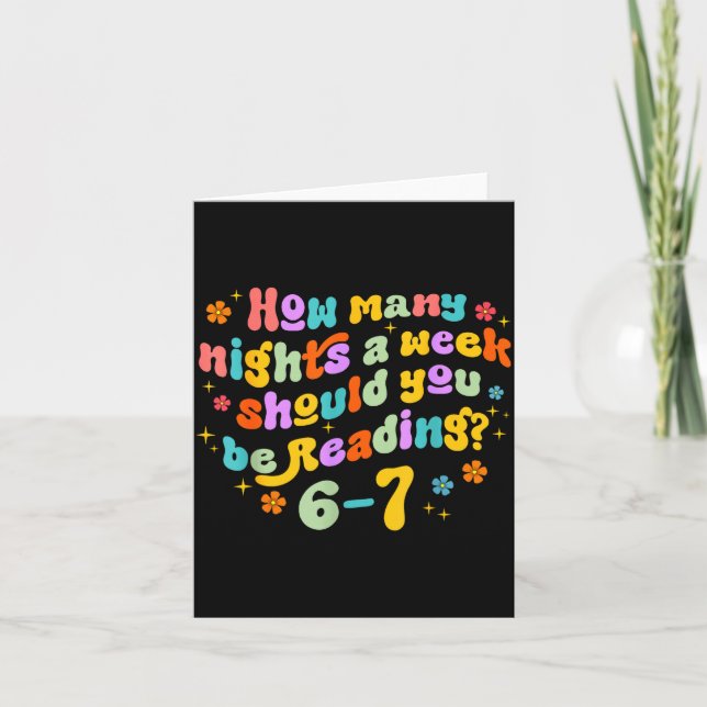 How Many Nights Reading 67 Funny Meme Six Seven Te Kort (Framsida)