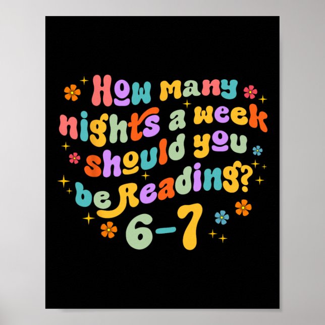 How Many Nights Reading 67 Funny Meme Six Seven Te Poster (Framsidan)