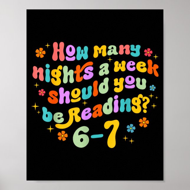 How Many Nights Reading 67 Funny Meme Six Seven Te Poster (Framsidan)