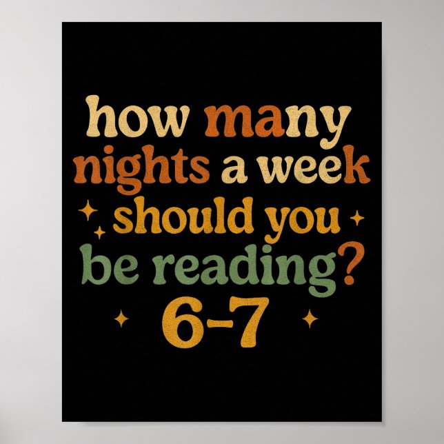 How Many Nights Reading 67 Funny Meme Six Seven Te Poster (Framsidan)