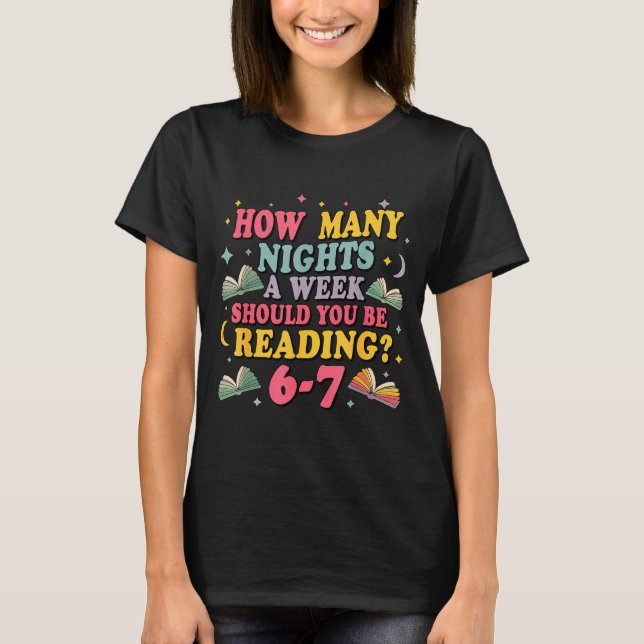 How Many Nights Reading 67 Meme Six Seven Teacher  T Shirt (Framsida)
