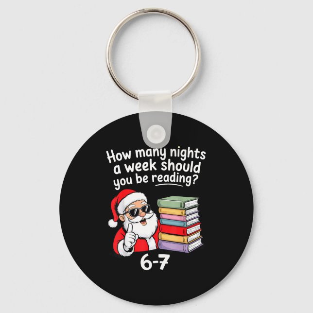 How Many Nights Reading Teacher 67 Christmas Six S Nyckelring (Framsida)