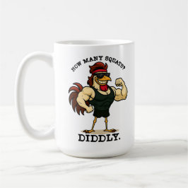 How Many Squats? Diddly – Funny Rooster Gym Kaffemugg