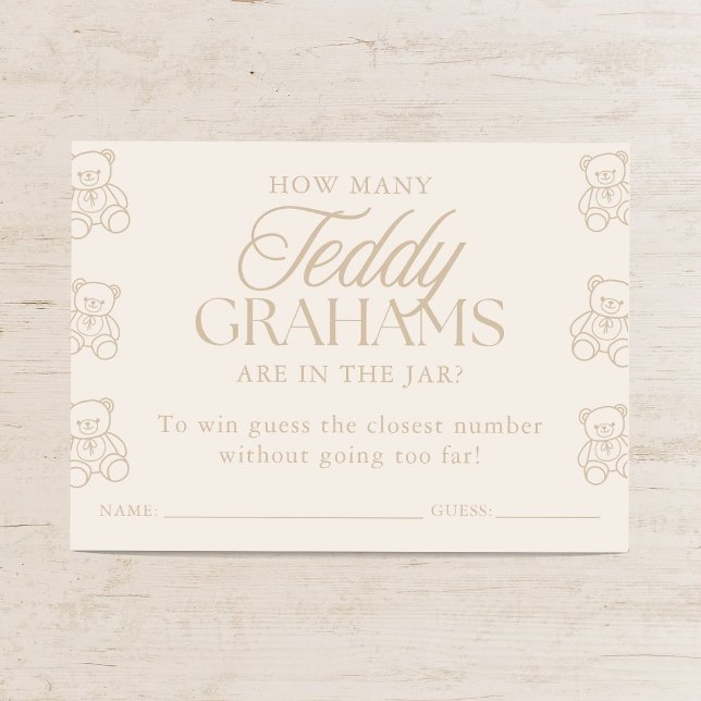 How Many Teddy Grahams Baby Shower Guessing Game Tilläggskort (Skapare uppladdad)