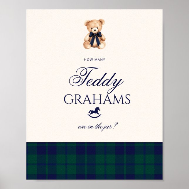 How many teddy grahams Teddy Bear Red Bow Poster (Framsidan)