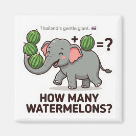 How Many Watermelons? Elephant Math Game Magnet