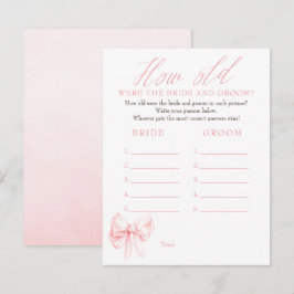 How Old Were The Bride And Groom Game Cards Tilläggskort