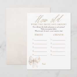 How Old Were The Bride And Groom Game Cards Tilläggskort