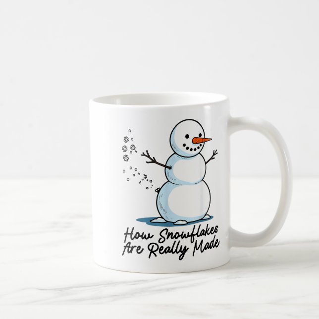 How Snowflakes Are Really Made Snowman Christmas J Kaffemugg (Höger)