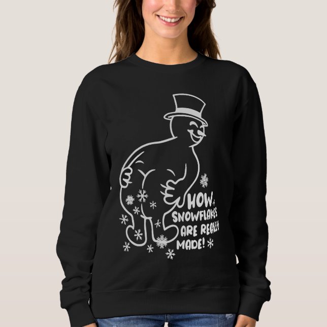 How Snowflakes Are Really Made Snowman Christmas T Shirt (Framsida)