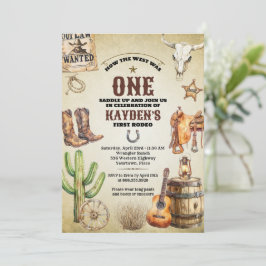 How the West was One First Birthday Party Inbjudningar