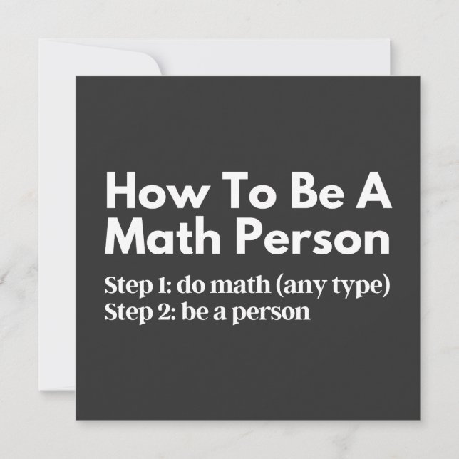 How To Be A Math Person Inbjudningar (Framsida)