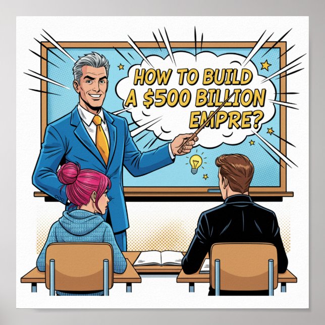 How to Build a $500 Billion Empire Retro Pop Art Poster (Framsidan)