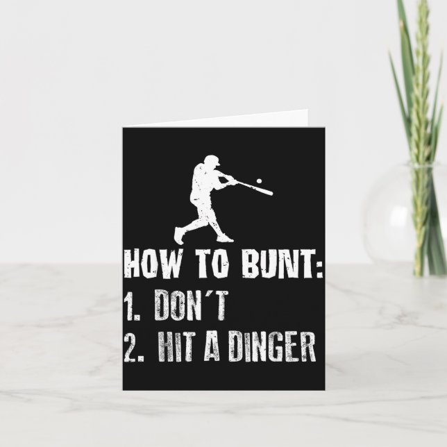 How To Bunt Don't Hit A Dinger Funny Baseball  Kort (Framsida)