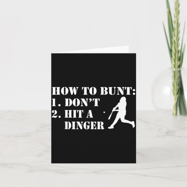 How To Bunt Don't Hit A Dinger Funny Baseball Soft Kort (Framsida)