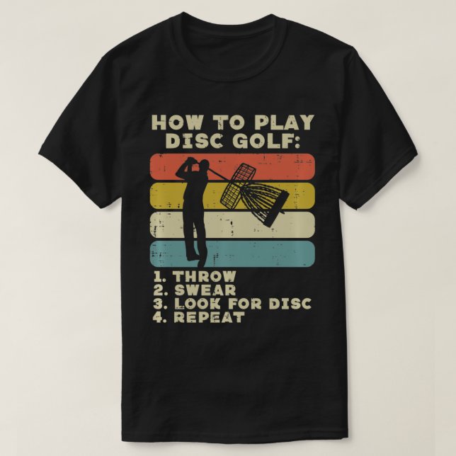 How To Play Disc Golf Sunset Retro Frisbee Golfing T Shirt (Design framsida)
