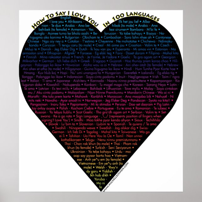 How to say I Love You in 100 different languages Poster (Framsidan)