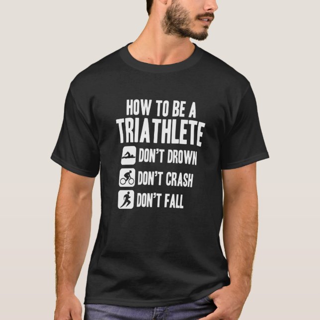 How To Triathlete   T Shirt (Framsida)