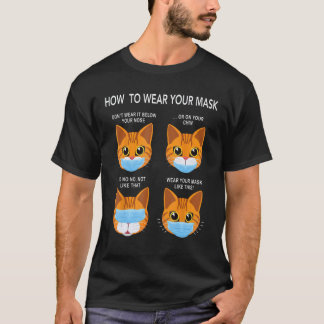 How to Wear a Mask Funny Orange Cat Face Mask Cat T Shirt
