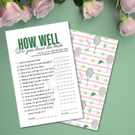 How Well Do You Know the Bride Tennis Bridal Game 