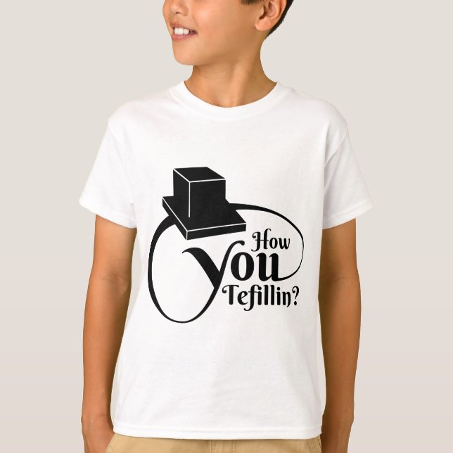 "How You Tefillin" (svart) Tee (Framsida)