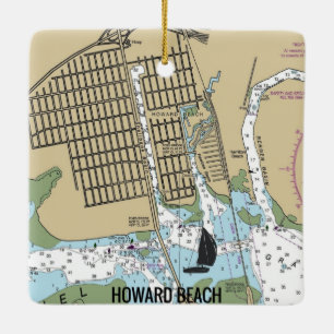 Howard Beach New York City Chart Julgransprydnad Keramik