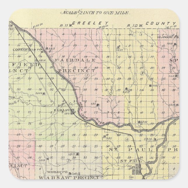 Howard County, Nebraska Fyrkantigt Klistermärke (Framsida)