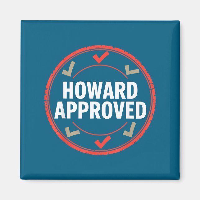 Howard godkände  magnet (Framsidan)