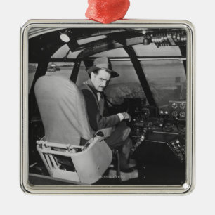 Howard Hughes i träflygplan för Spruce gås Julgransprydnad Metall