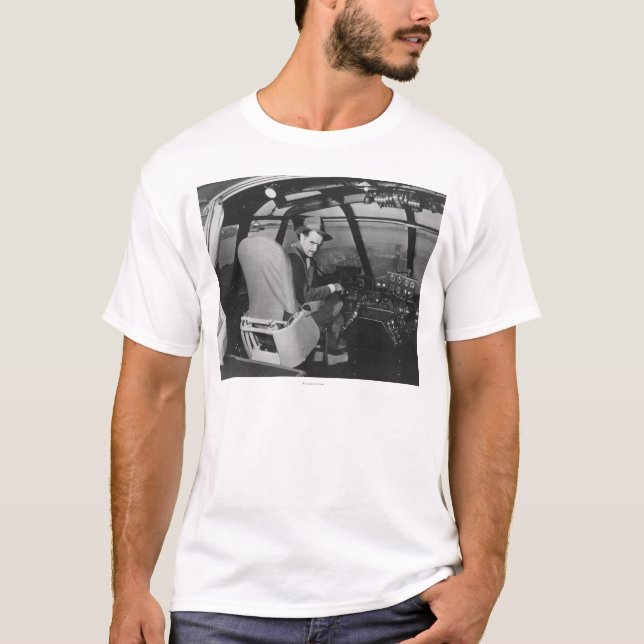 Howard Hughes i träflygplan för Spruce gås T Shirt (Framsida)